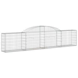 vidaXL Cesta de gaviones forma arco hierro galvanizado 300x30x60/80 cm