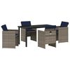 vidaXL Conjunto de Comedor de Jard&iacute;n 5 uds. Gris rat&aacute;n sint&eacute;tico