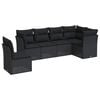 vidaXL Set de sof&aacute;s de jard&iacute;n 6 piezas y cojines rat&aacute;n sint&eacute;tico negro