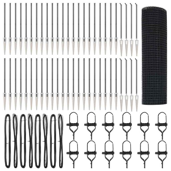 vidaXL Poste de Valla Gris 100 x 0,8 m (malla de 25 x 25 mm)