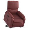 vidaXL Sillón reclinable elevable cuero artificial rojo tinto