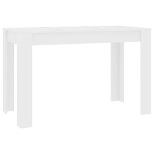 vidaXL Mesa de comedor de madera de ingenier&iacute;a blanco 120x60x76 cm