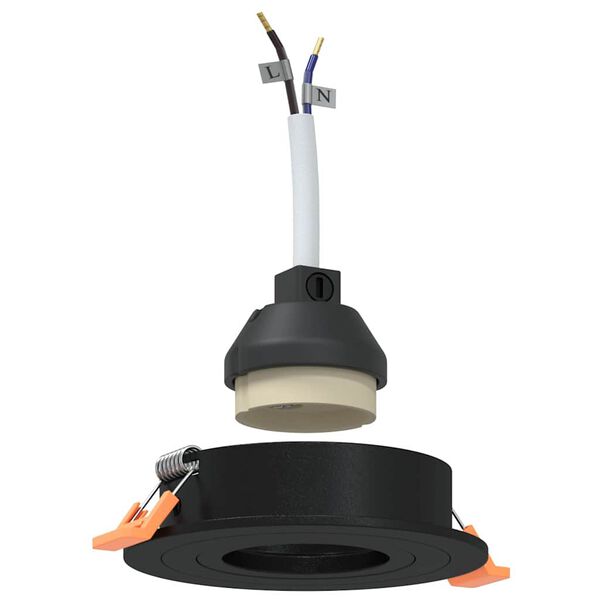 vidaXL Foco 24 pcs Negro 9 x 9 x 2 cm Aluminio