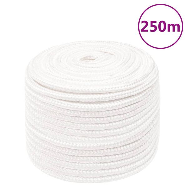 vidaXL Cuerda de barco polipropileno blanco intenso 12 mm 250 m