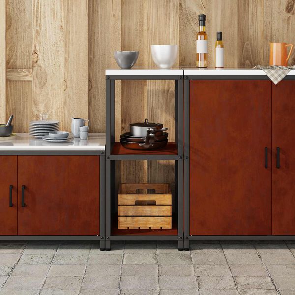 vidaXL Almacenamiento de cocina Oxidado 60 x 50 x 92 cm Acero