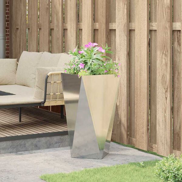 vidaXL Jardinera Plateado 40 x 40 x 75 cm Acero Galvanizado