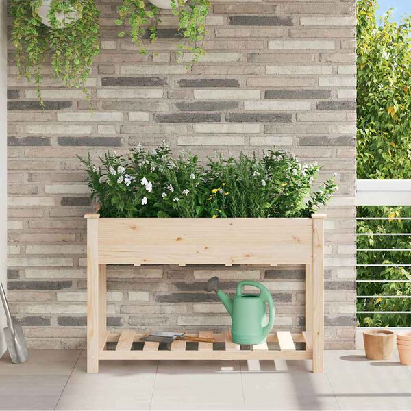 vidaXL Macetero de Jard&iacute;n con estante Beige 115 x 59 x 76,5 cm