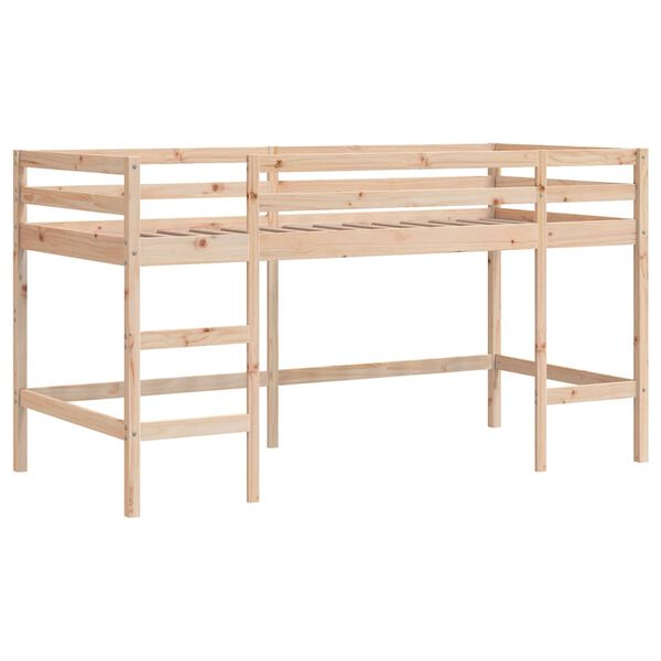 vidaXL Cama alta de niños con escalera madera maciza pino 90x190 cm