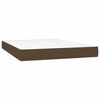 vidaXL Cama box spring con colch&oacute;n tela marr&oacute;n oscuro 140x190 cm
