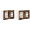 vidaXL Mueble colgante 2 uds. Roble ahumado Madera de ingenier&iacute;a