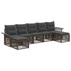 vidaXL Conjunto de sof&aacute;s de jard&iacute;n 7 uds. Gris rat&aacute;n sint&eacute;tico