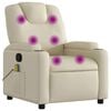vidaXL Sill&oacute;n reclinable de masaje cuero sint&eacute;tico crema