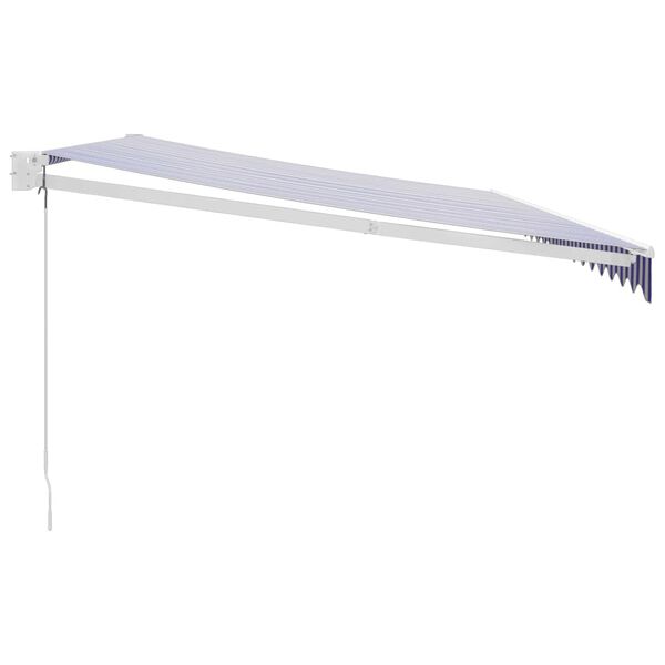 vidaXL Toldo retr&aacute;ctil aluminio y tela azul y blanco 5x3 m