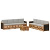 vidaXL Conjunto de sof&aacute;s de exterior 9 uds. Natural y Gris Claro
