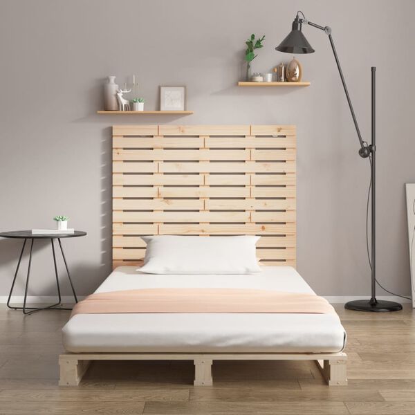 vidaXL Cabecero de cama de pared madera maciza de pino 126x3x91,5 cm
