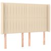 vidaXL Cama box spring colch&oacute;n y luces LED tela crema 140x190 cm