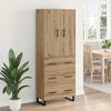 vidaXL Aparador alto 2 pcs Roble artesanal 69,5 x 34 x 180 cm