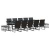 vidaXL Conjunto de Comedor de Jard&iacute;n 15 uds. Negro Acero