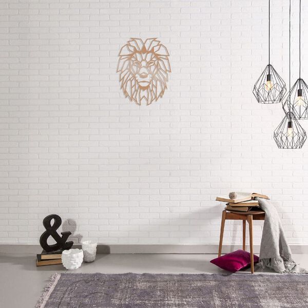 Homemania Adorno de pared Lion acero cobre 40x50 cm