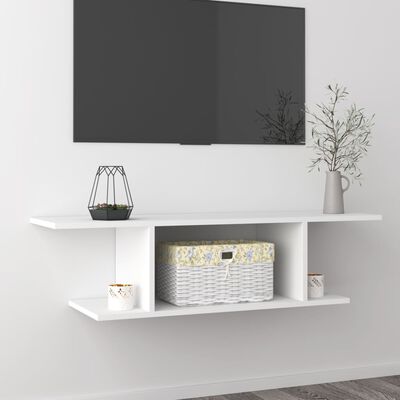 vidaXL Mueble de pared para TV blanco 103x30x26,5 cm