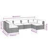 vidaXL Set muebles de jard&iacute;n 6 piezas y cojines rat&aacute;n sint&eacute;tico marr&oacute;n