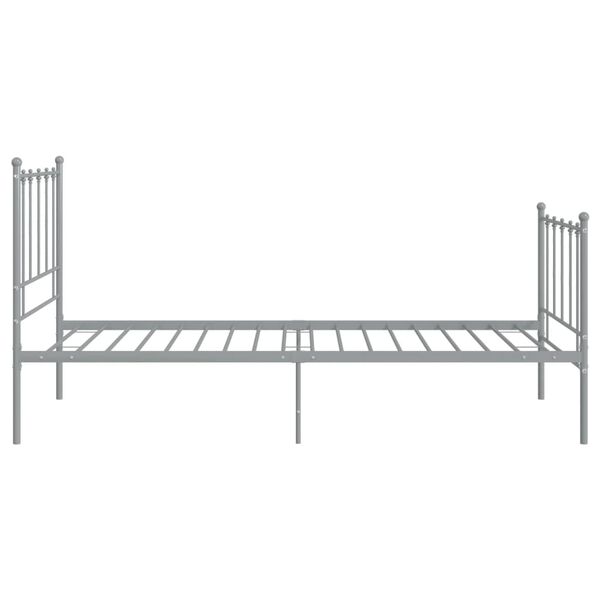 vidaXL Estructura de cama sin colch&oacute;n metal gris 100x200 cm
