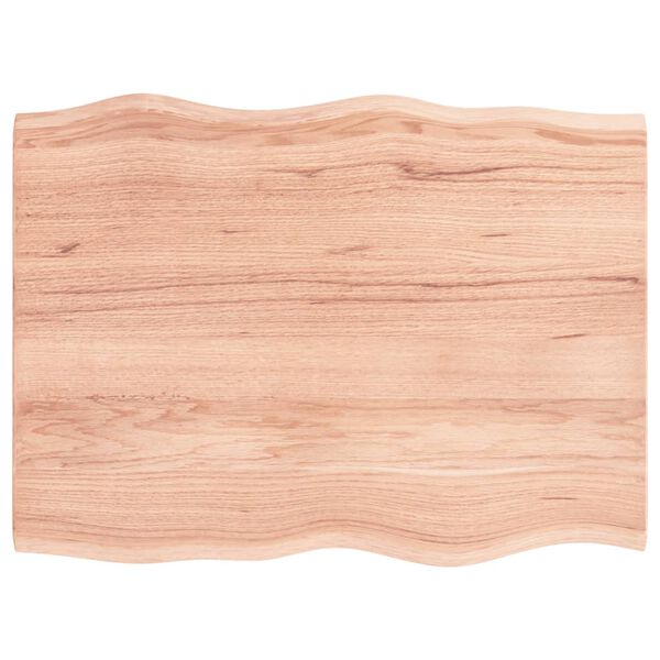 vidaXL Tablero mesa madera tratada roble borde natural 80x60x2 cm