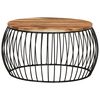 vidaXL Mesa de centro de madera maciza de acacia Ø68 cm