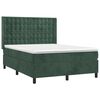vidaXL Cama box spring con colch&oacute;n terciopelo verde oscuro 140x200 cm