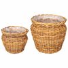 vidaXL Cesta para Plantas GENDT 2 uds. Madera Natural Rat&aacute;n Kubu