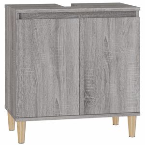 vidaXL Armario de lavabo madera contrachapada gris Sonoma 58x33x60 cm