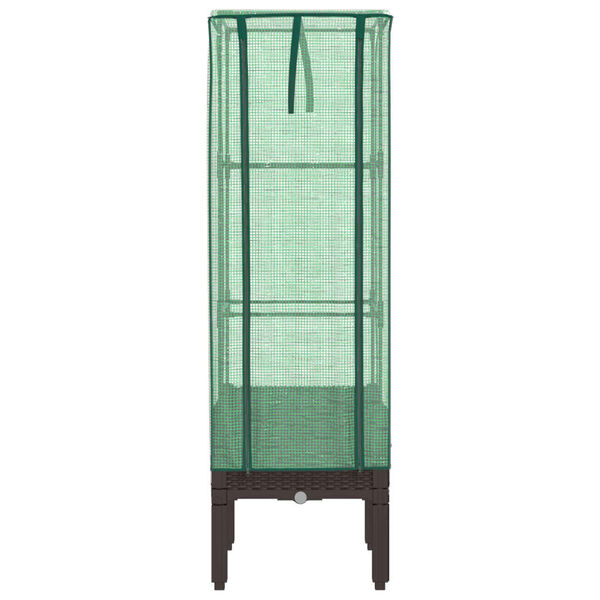 vidaXL Arriate con cubierta invernadero aspecto rat&aacute;n 40x40x140 cm