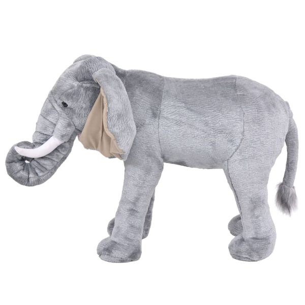 vidaXL Elefante de peluche de pie gris XXL