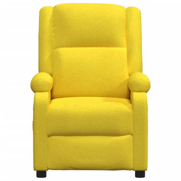 vidaXL Sill&oacute;n de masaje el&eacute;ctrico tela amarillo claro