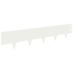 vidaXL Borde de C&eacute;sped 50 uds. 100 x 20 cm Acero Blanco