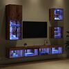 vidaXL Unidades de TV de Pared con LED 5 pcs Madera Vieja