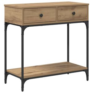 vidaXL Mesa Consola Roble artisan 75 x 34,5 x 75 cm