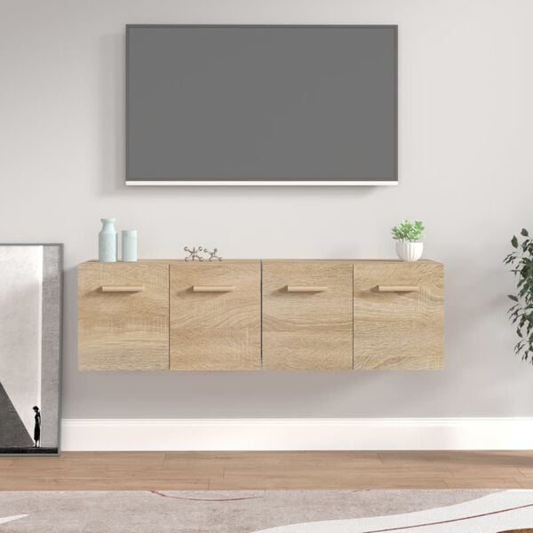 vidaXL Armarios de pared 2 uds contrachapada roble Sonoma 60x36,5x35cm