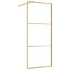 vidaXL Mampara puerta de ducha vidrio transparente ESG dorado 90x195cm