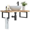 vidaXL Estante de lavabo de pared acero y madera maciza de acacia