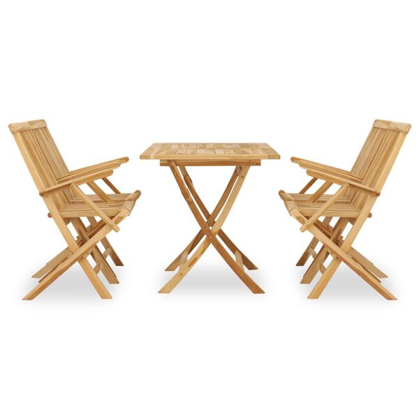 vidaXL Conjunto de comedor de jardín 5 piezas madera maciza de teca