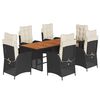 vidaXL Set comedor de jardín 9 pzas con cojines ratán sintético beige