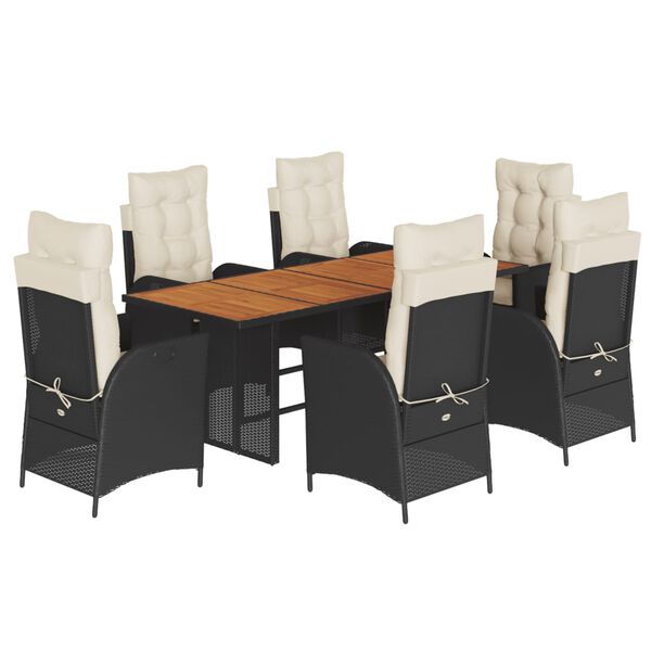 vidaXL Set comedor de jardín 9 pzas con cojines ratán sintético beige