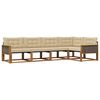 vidaXL Conjunto de sof&aacute;s de exterior con coj&iacute;n 5 pcs Natural y Beige