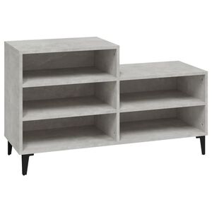 vidaXL Mueble zapatero madera contrachapada gris hormig&oacute;n 102x36x60 cm