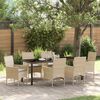 vidaXL Conjunto de Comedor de Jard&iacute;n 7 pcs Beige rat&aacute;n sint&eacute;tico