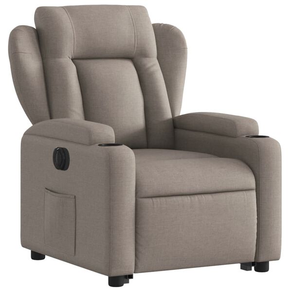vidaXL Sillón eléctrico reclinable elevable de tela gris taupe