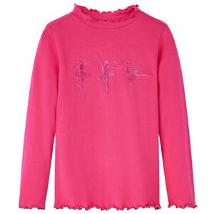 Camiseta infantil de manga larga rosa brillante 92