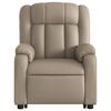 vidaXL Sill&oacute;n reclinable elevable cuero artificial color capuchino