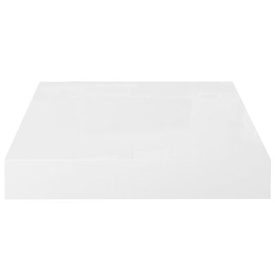 vidaXL Estante flotante de pared blanco con brillo MDF 23x23,5x3,8 cm